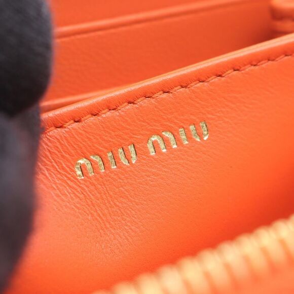 Miu Miu Leather Matelassé Coin Case Orange - Picture 4 of 4